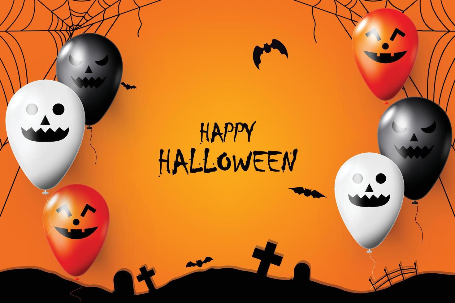 Happy halloween with balloon background. Vector. vector