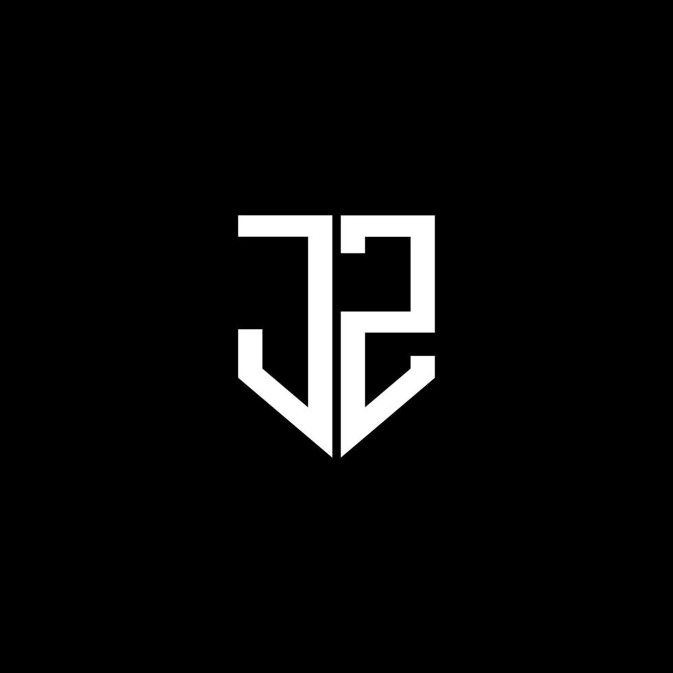JZ letter logo design with black background in illustrator. Vector logo