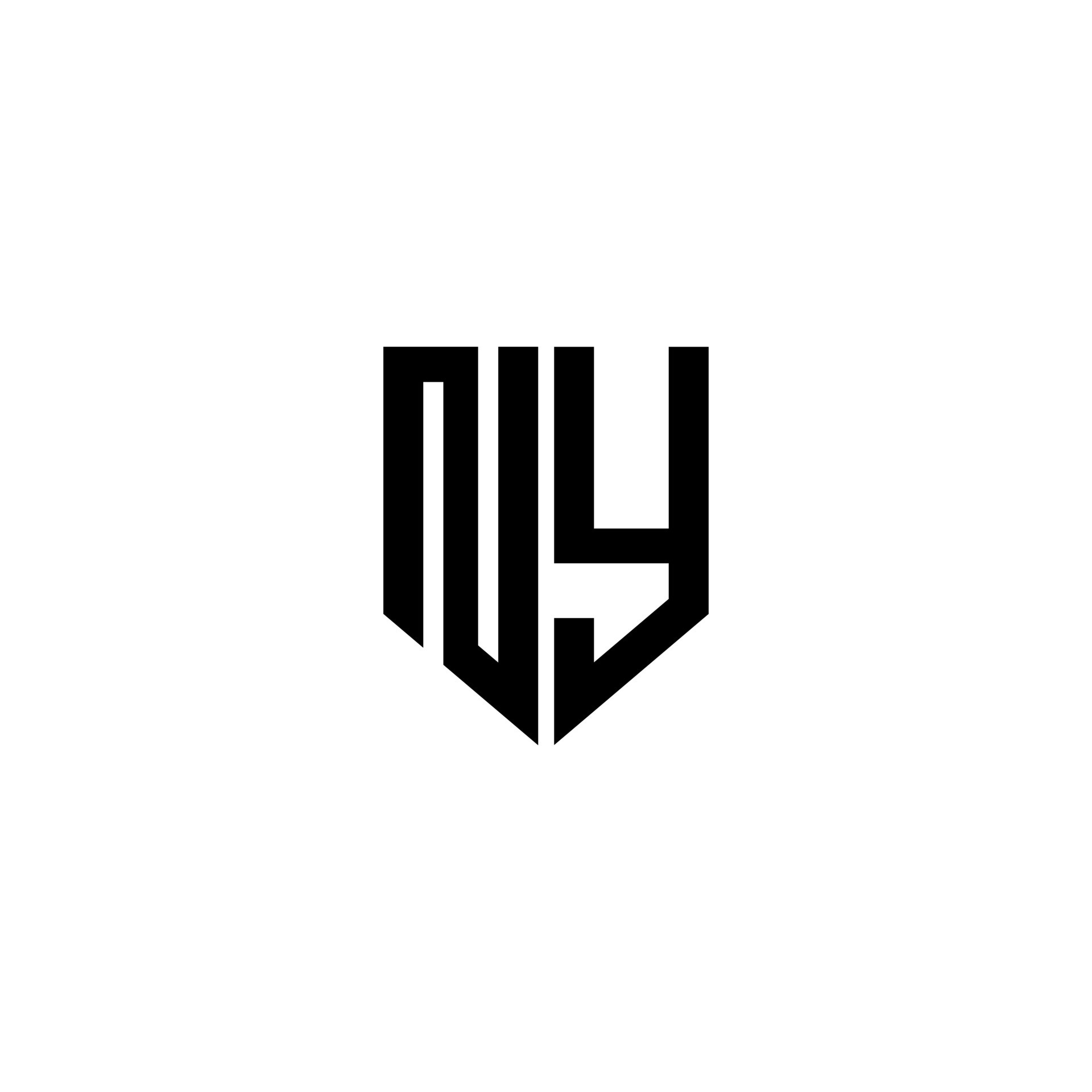 NY letter logo design with white background in illustrator. Vector ...