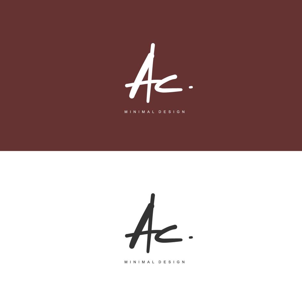 ac escritura a mano inicial o logotipo escrito a mano para la identidad. logo con firma y estilo dibujado a mano. vector