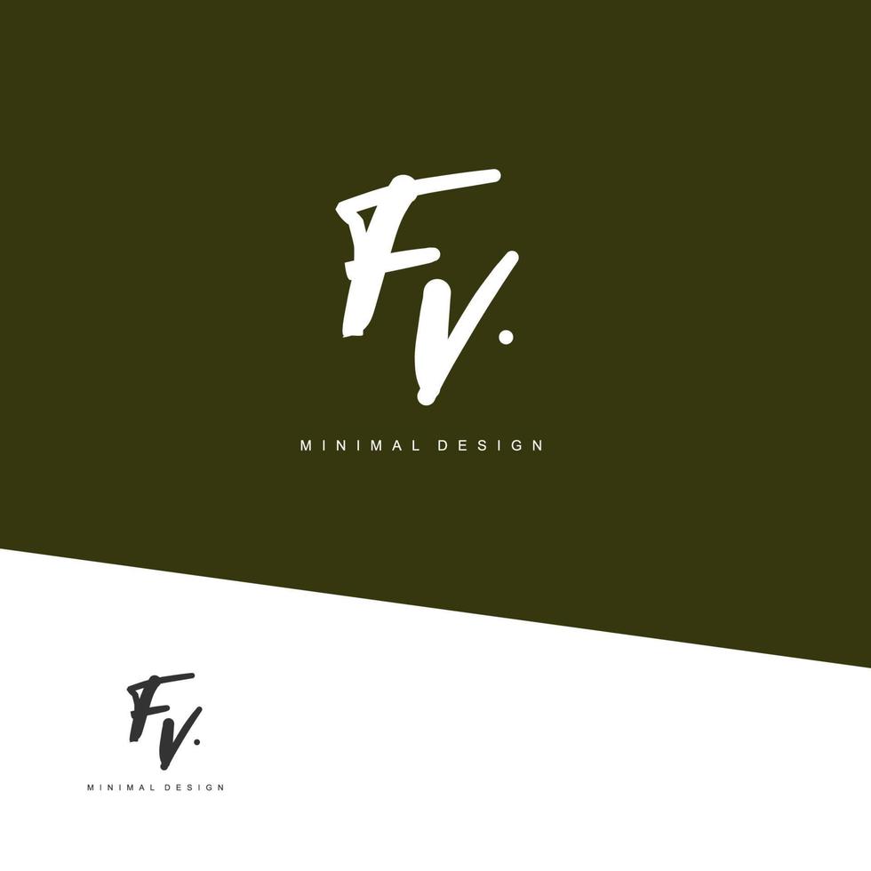 FV Initial handwriting or handwritten logo for identity. Logo with signature and hand drawn style. vector