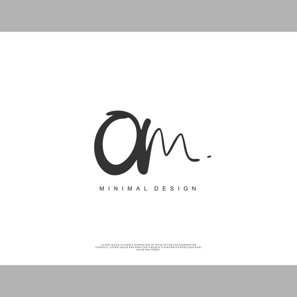 OM Initial handwriting or handwritten logo for identity. Logo with signature and hand drawn style. vector