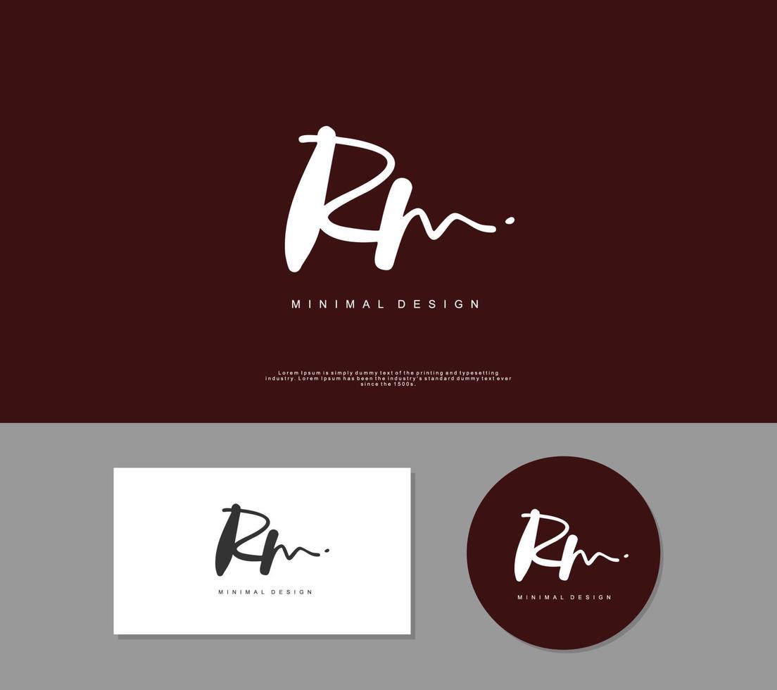 RM Initial handwriting or handwritten logo for identity. Logo with signature and hand drawn style. vector