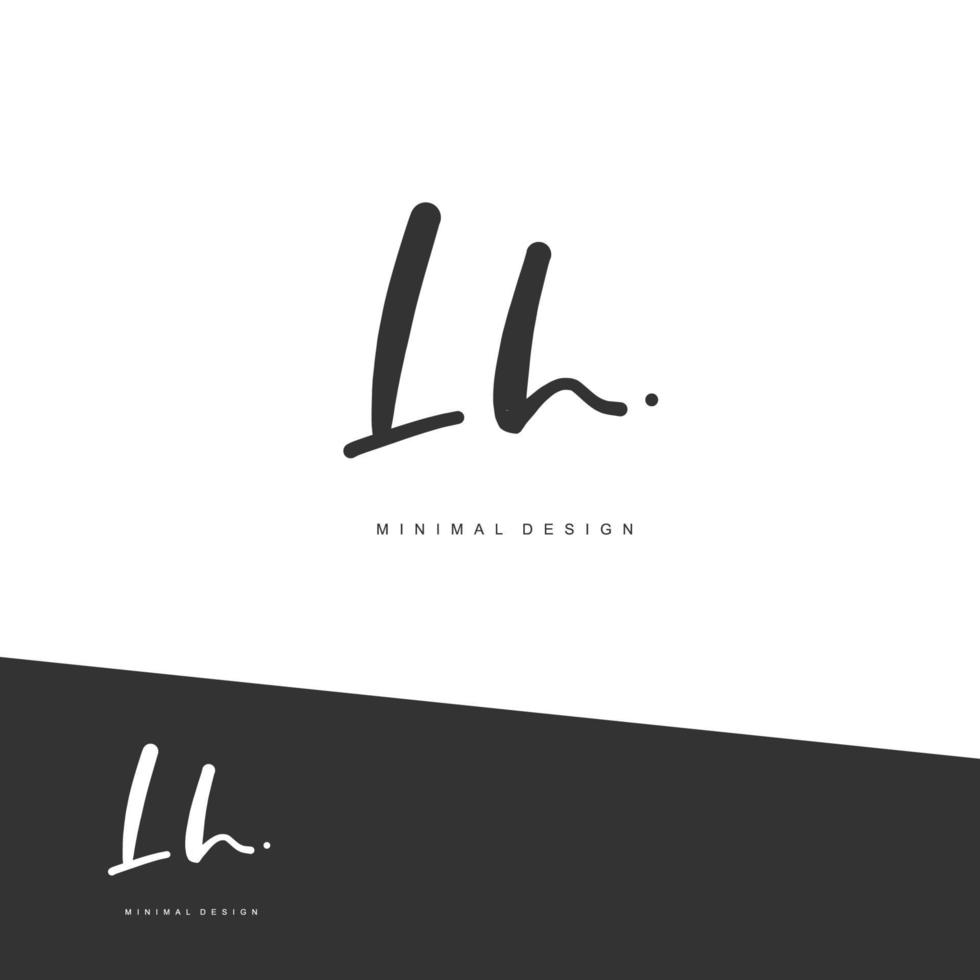 lh escritura a mano inicial o logotipo escrito a mano para la identidad. logo con firma y estilo dibujado a mano. vector