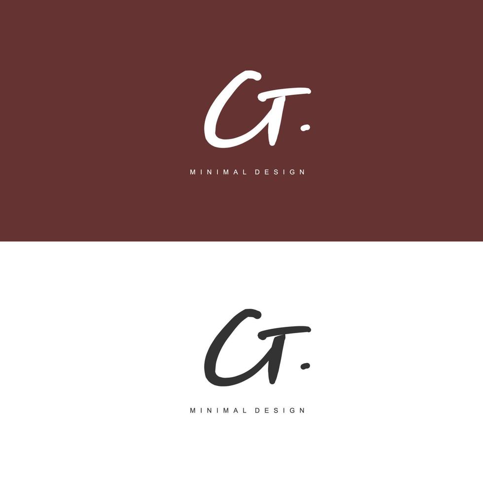 CT Initial handwriting or handwritten logo for identity. Logo with signature and hand drawn style. vector