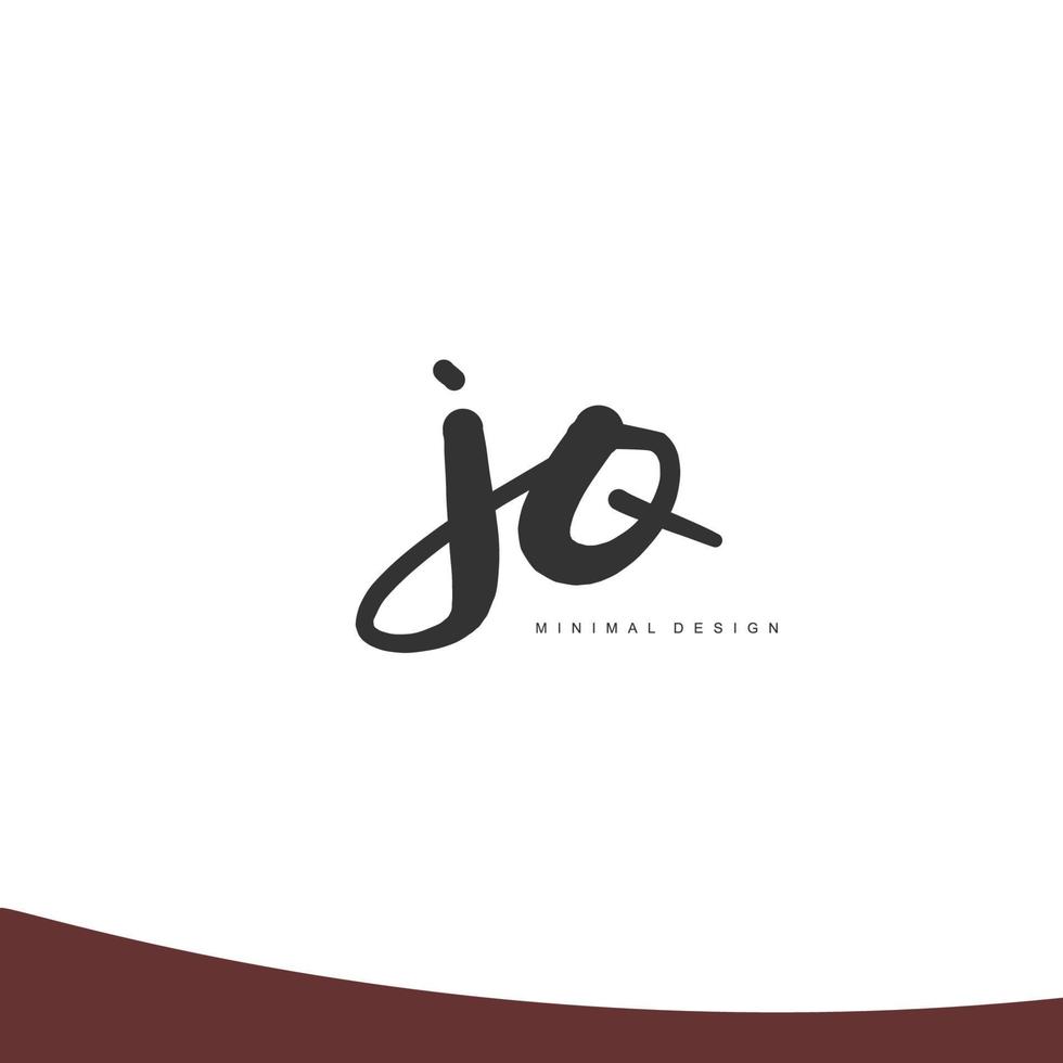 JQ Initial handwriting or handwritten logo for identity. Logo with signature and hand drawn style. vector