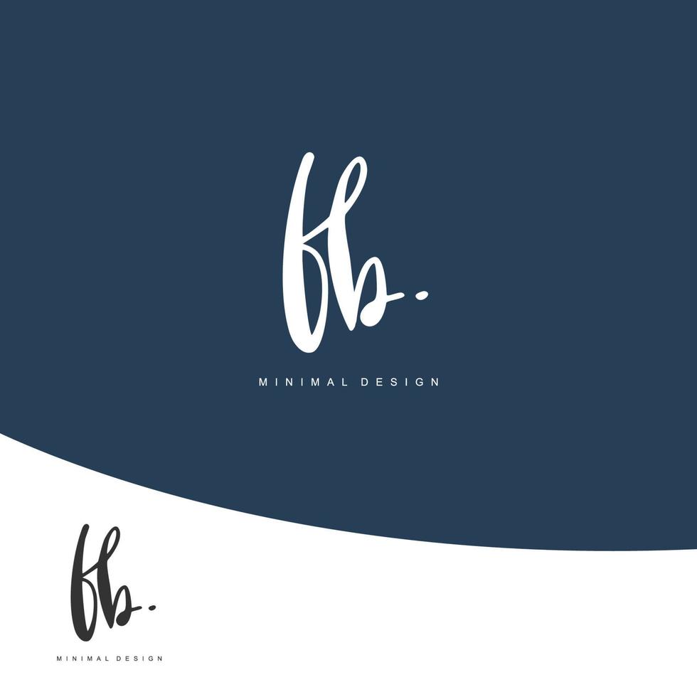 FB Initial handwriting or handwritten logo for identity. Logo with signature and hand drawn style. vector