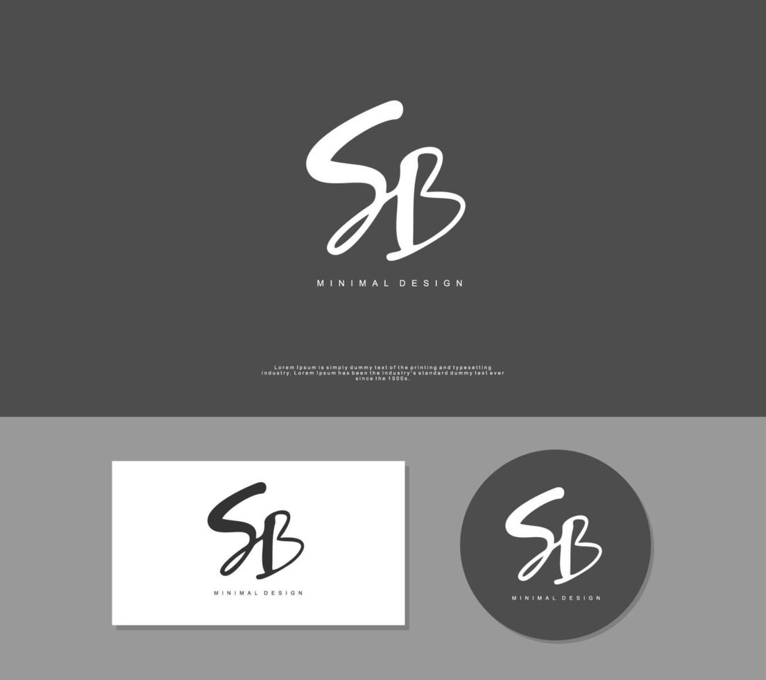 SB Initial handwriting or handwritten logo for identity. Logo with ...