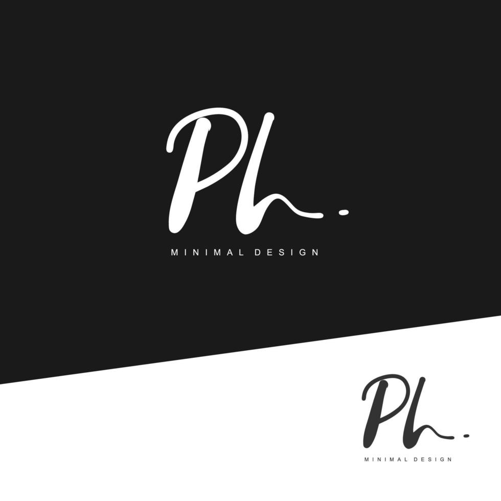 PH Initial handwriting or handwritten logo for identity. Logo with signature and hand drawn style. vector