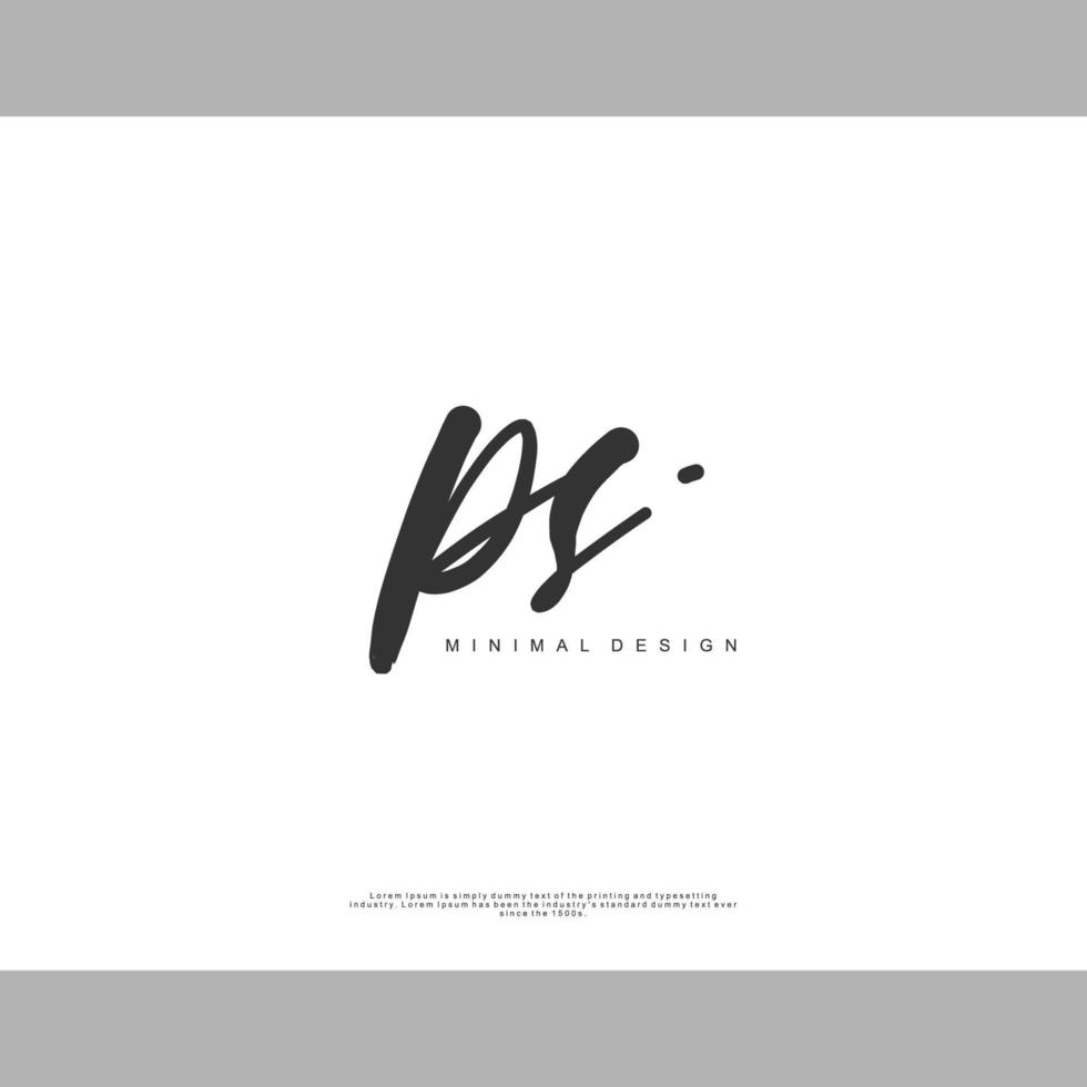 PS Initial handwriting or handwritten logo for identity. Logo with signature and hand drawn style. vector