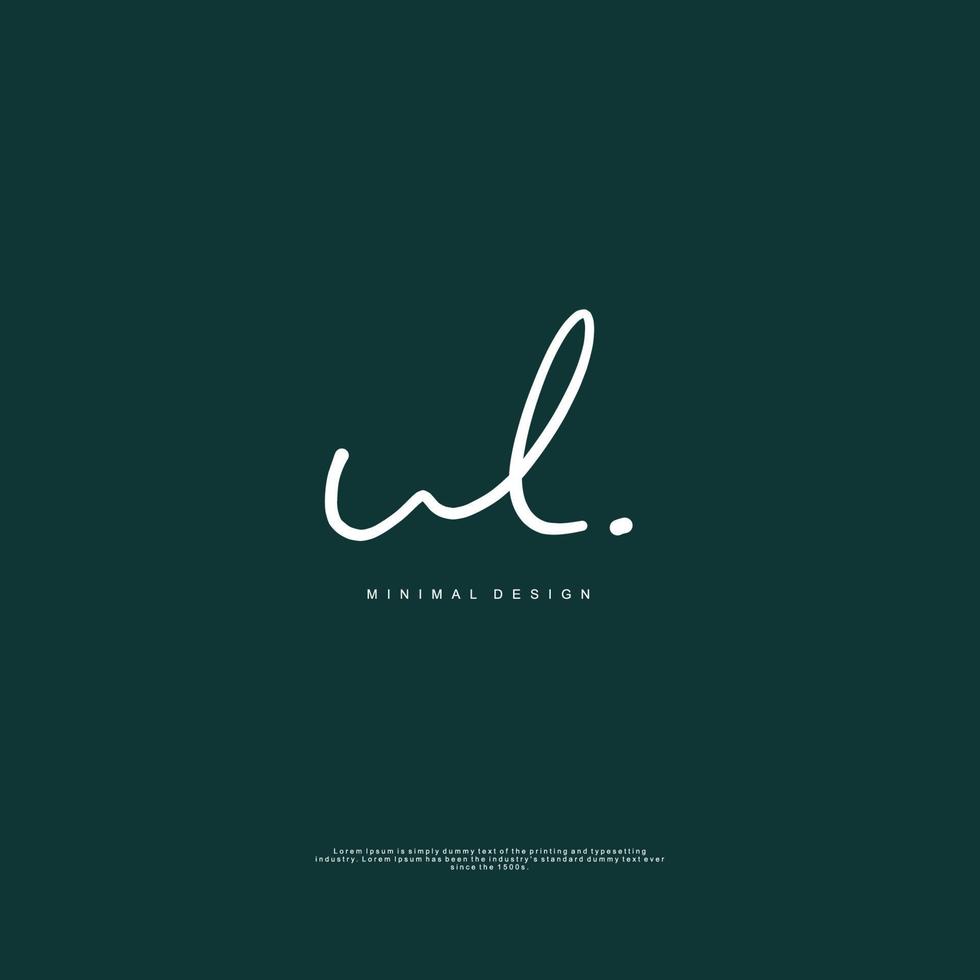 UL Initial handwriting or handwritten logo for identity. Logo with signature and hand drawn style. vector