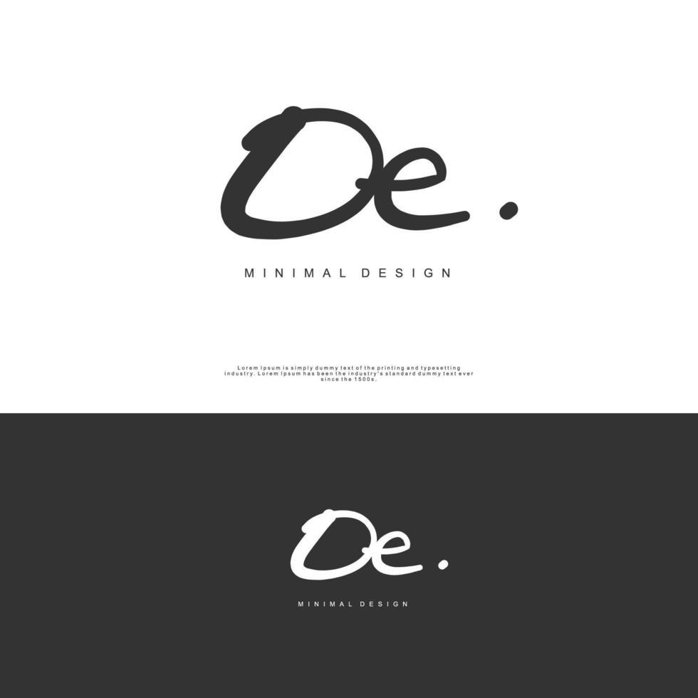 OE Initial handwriting or handwritten logo for identity. Logo with signature and hand drawn style. vector