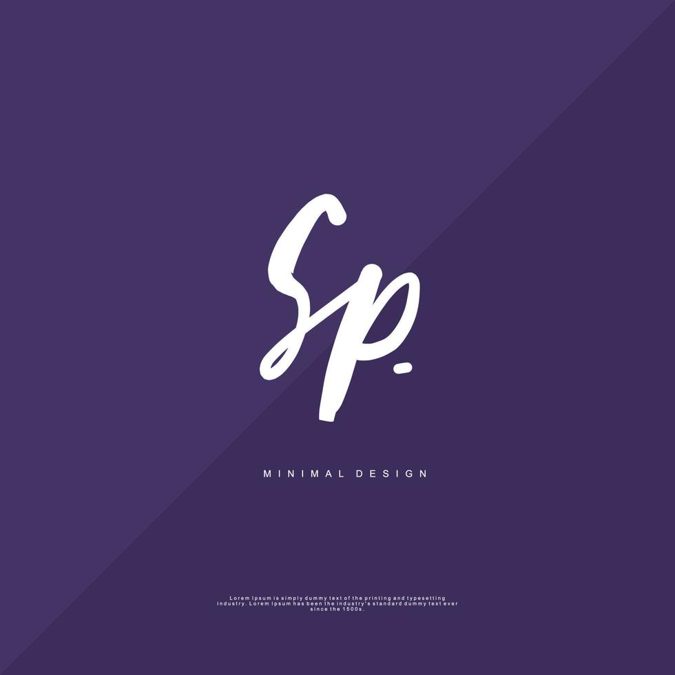 SP Initial handwriting or handwritten logo for identity. Logo with signature and hand drawn style. vector