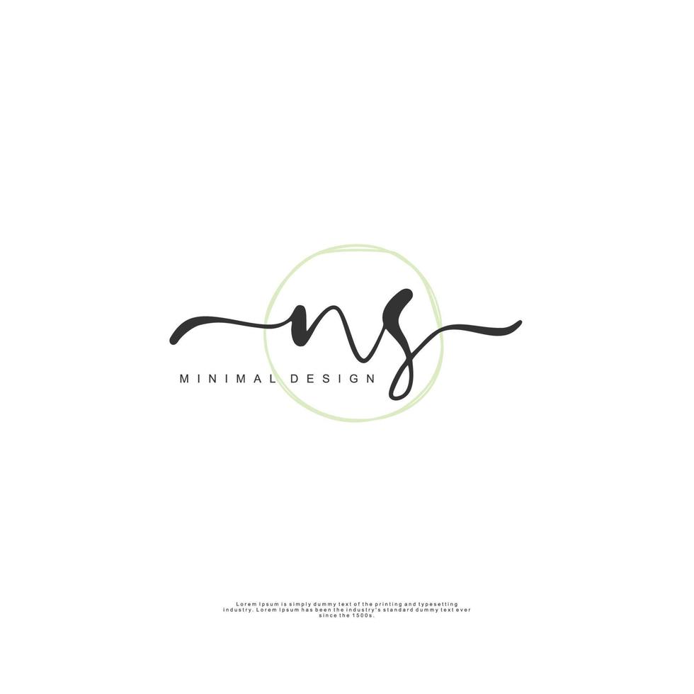 NS Initial handwriting or handwritten logo for identity. Logo with signature and hand drawn style. vector