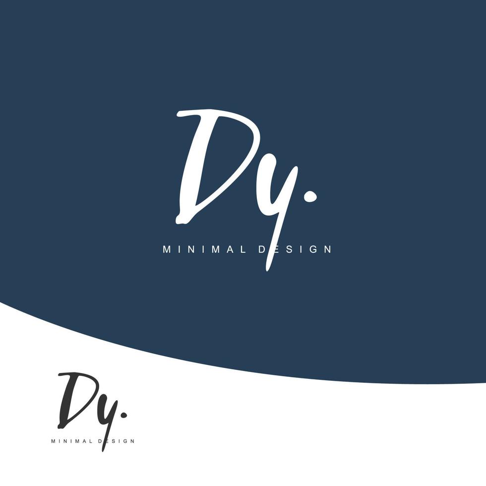DY Initial handwriting or handwritten logo for identity. Logo with signature and hand drawn style. vector