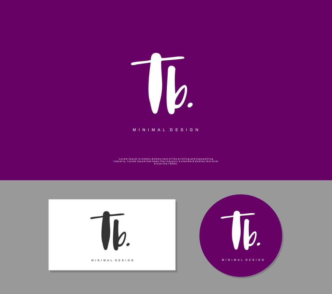 TB Initial handwriting or handwritten logo for identity. Logo with signature and hand drawn style. vector