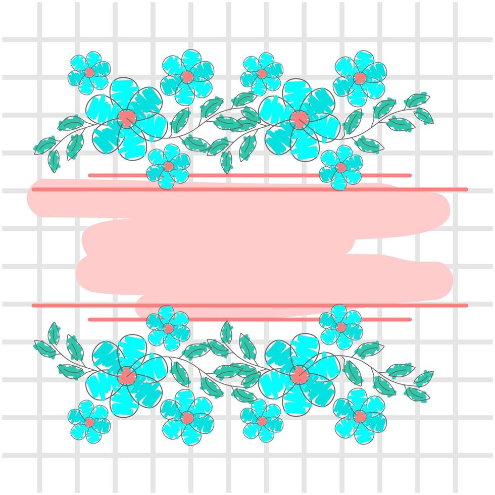 wedding frame with flower watercolor vector