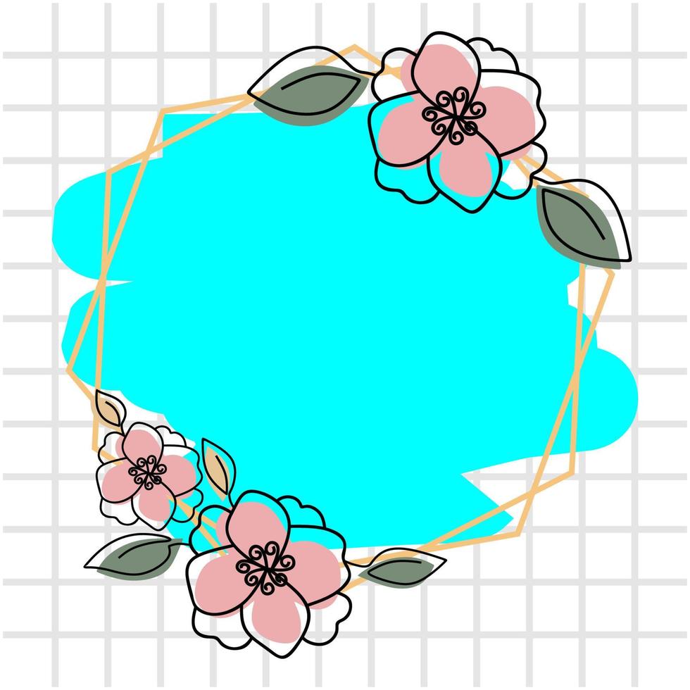 wedding frame with flower watercolor vector