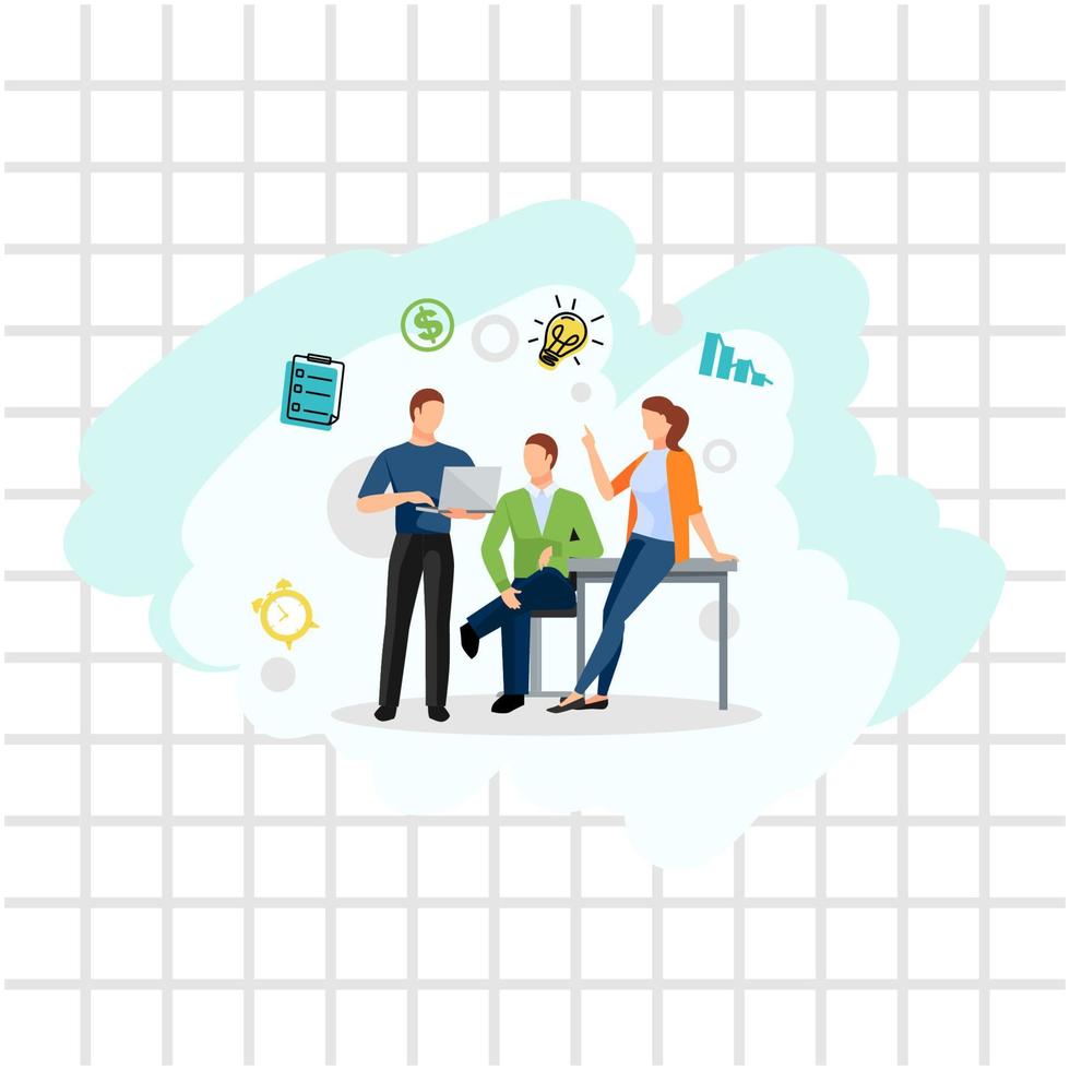 teamwork in office illustration vector