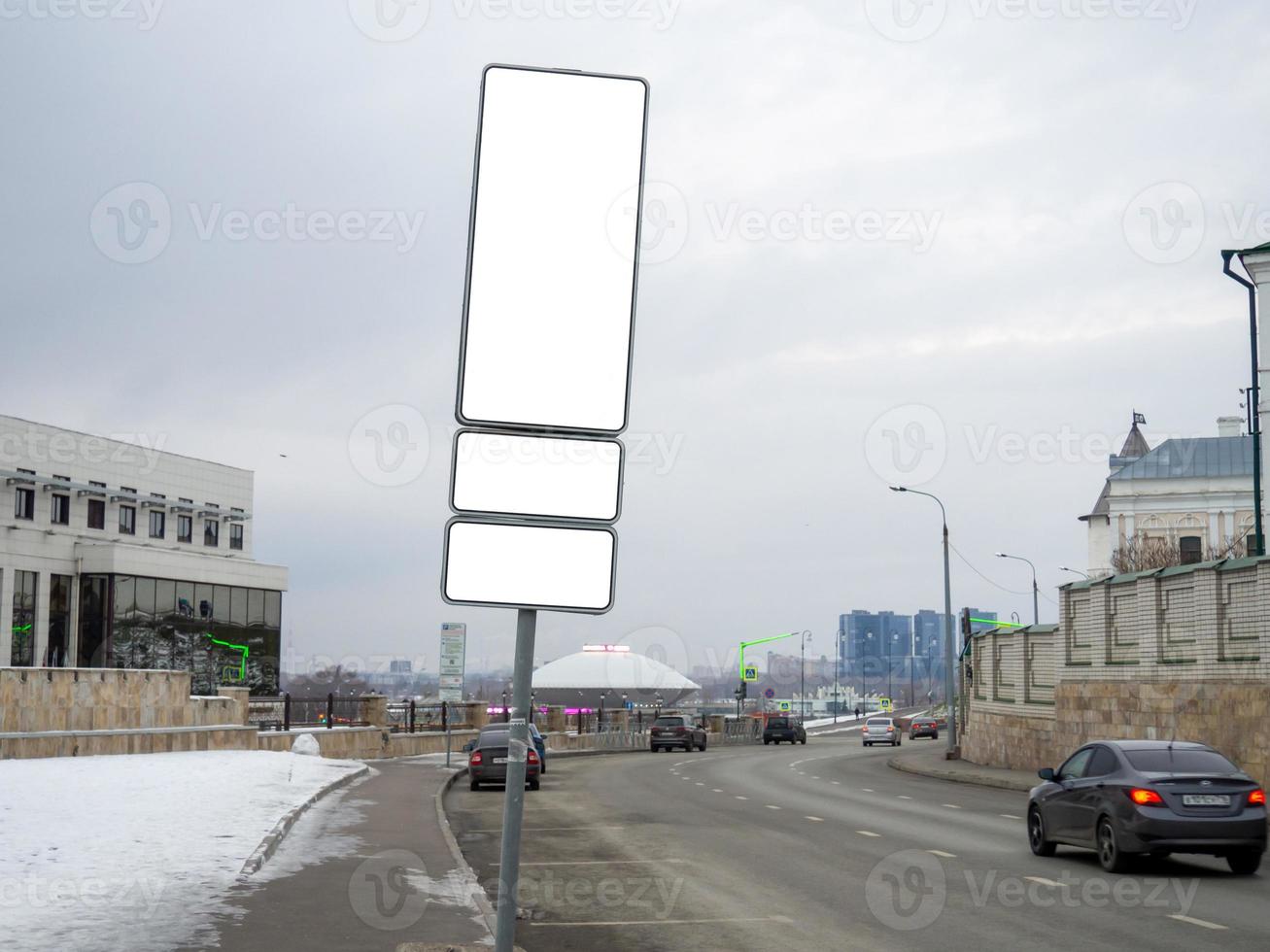 Road sign. Blank sign.Mockup photo