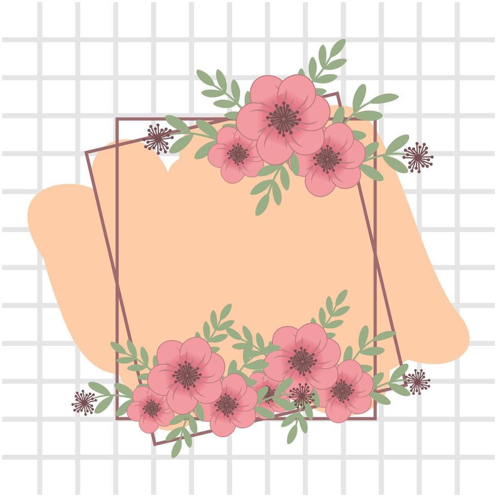 marco de boda con flor acuarela vector