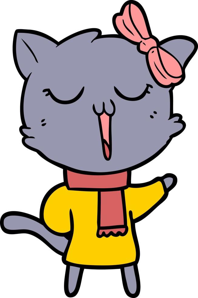 gato de personaje de dibujos animados vector