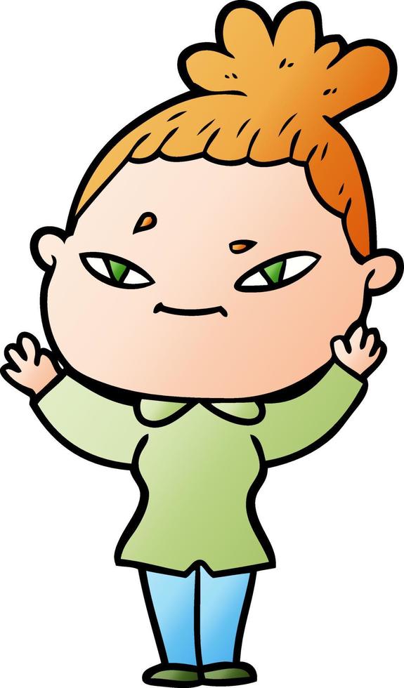 cartoon character woman vector