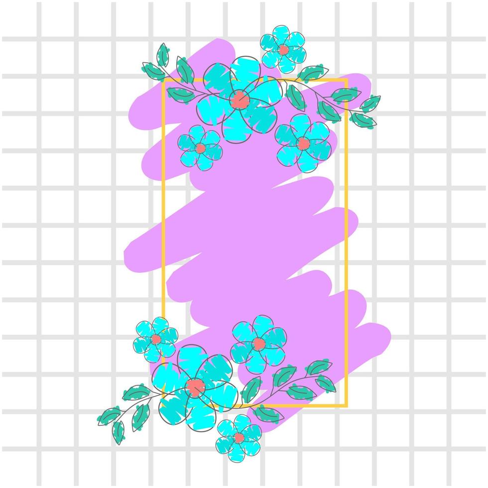 wedding frame with flower watercolor vector