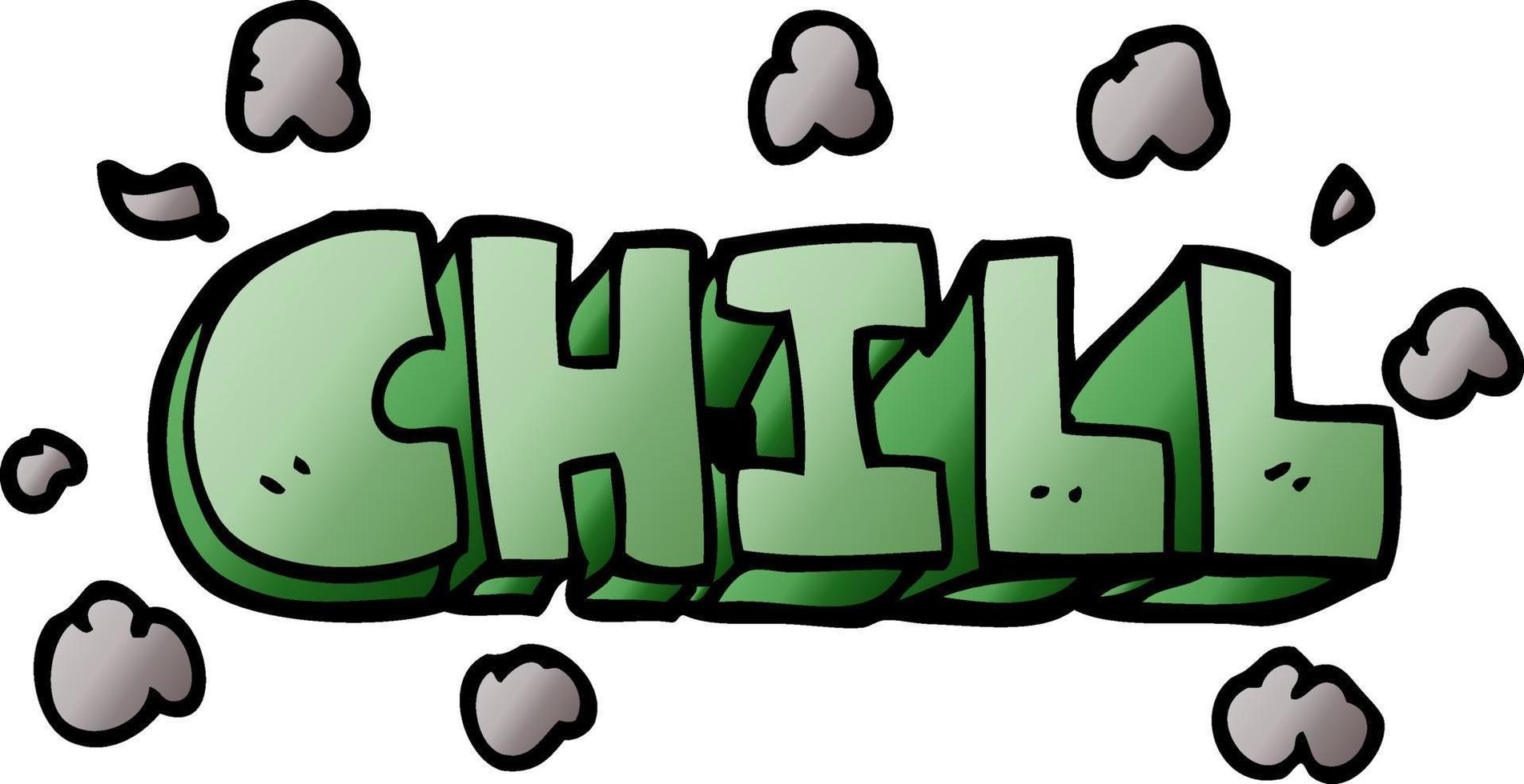 cartoon doodle chill sign vector