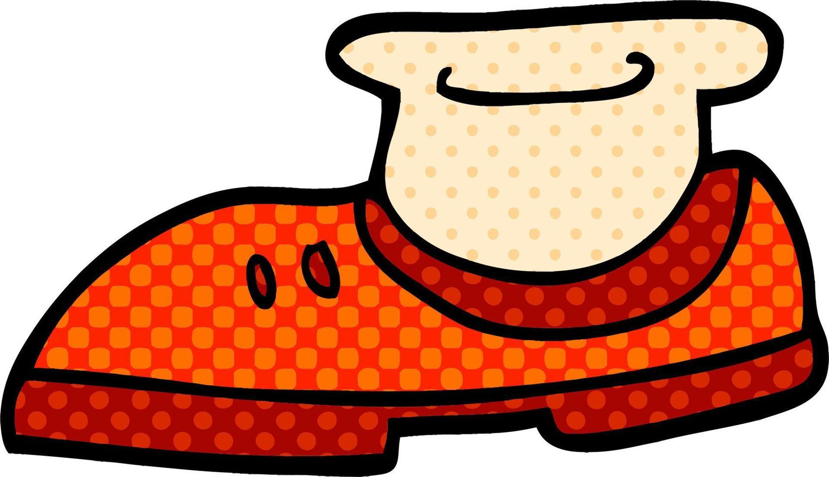 cartoon doodle of a shoe and sock vector