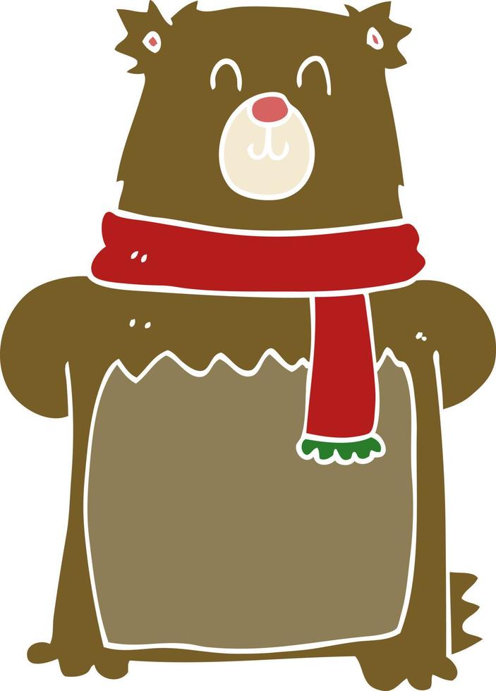 flat color style cartoon bear vector