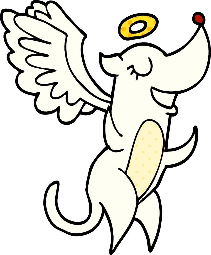 cartoon doodle angel dog vector