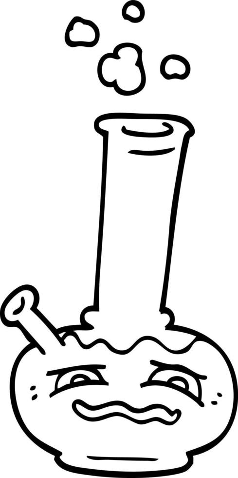 line drawing cartoon bong vector