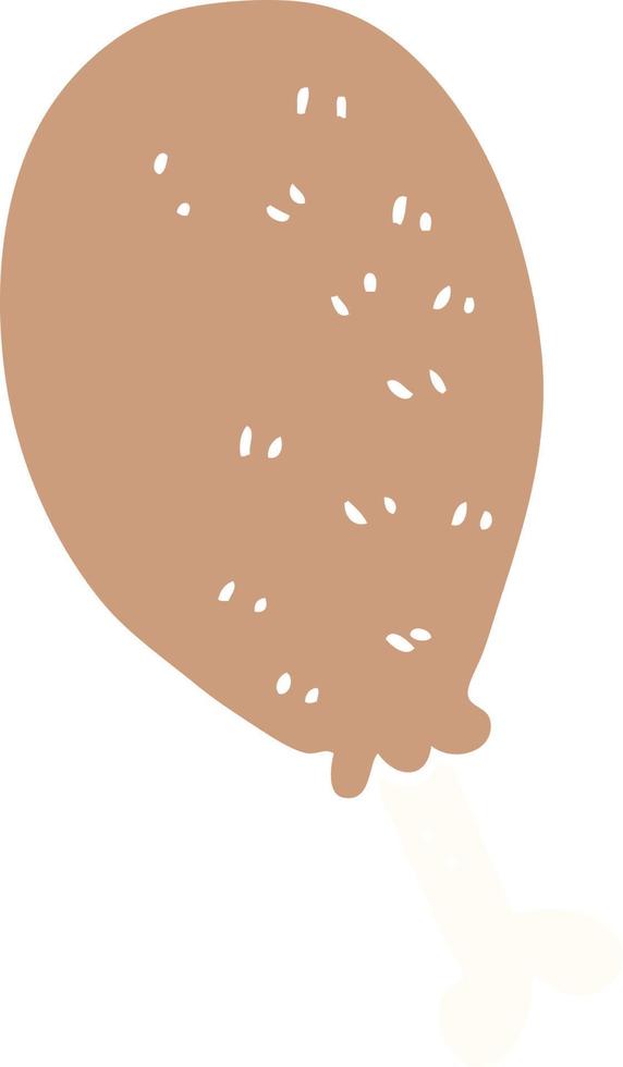 cartoon doodle cooked chicken leg vector