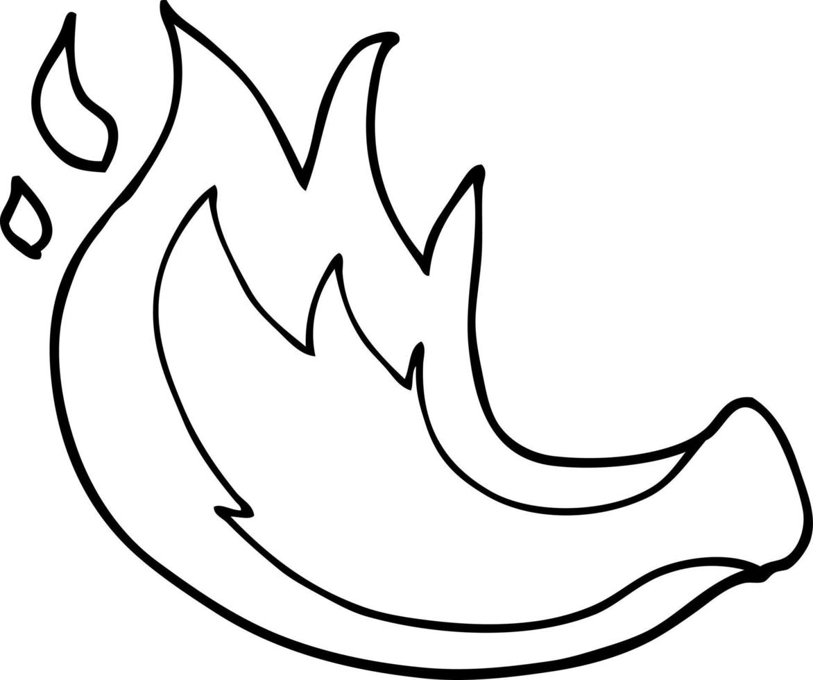 line drawing cartoon gas flame vector