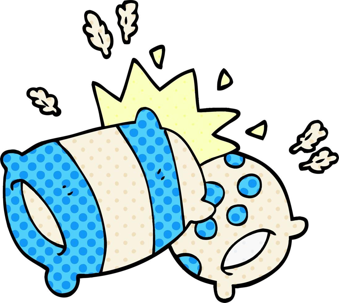 cartoon doodle pillow fight vector