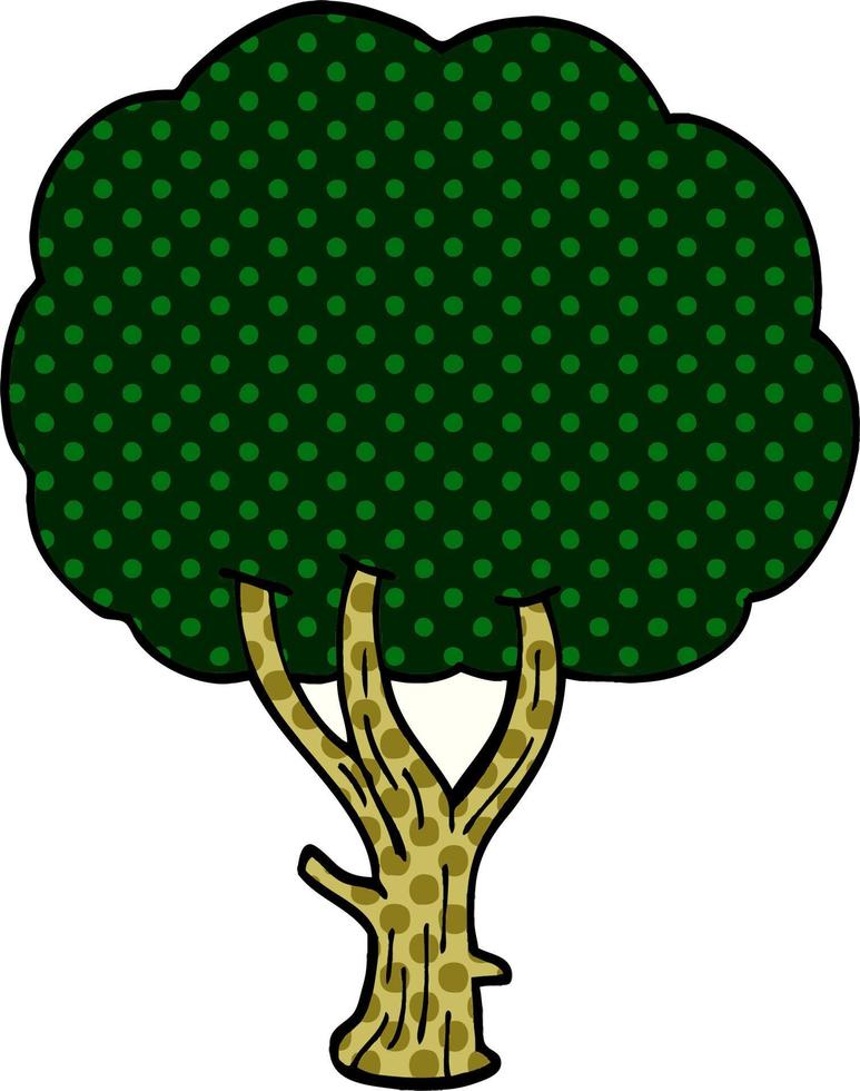 caricatura, garabato, árbol floreciente vector