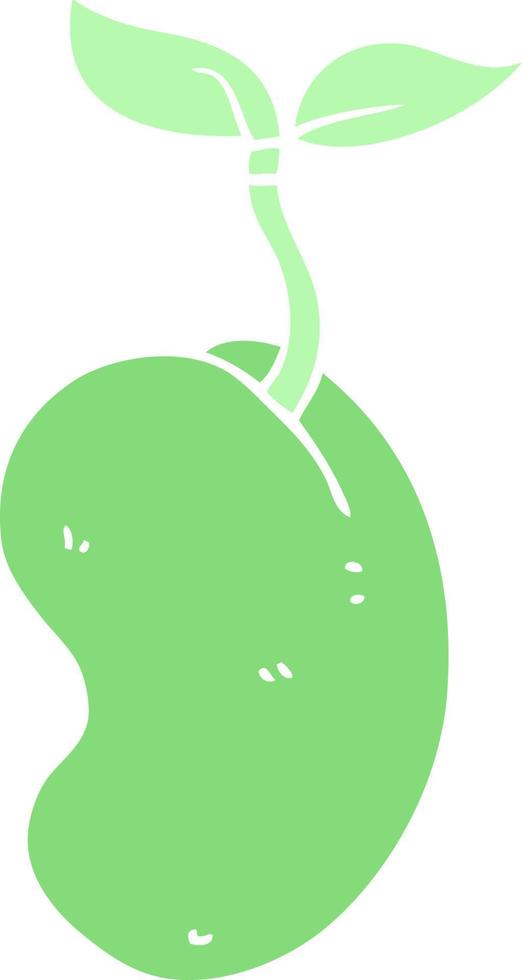 flat color style cartoon sprouting seed vector