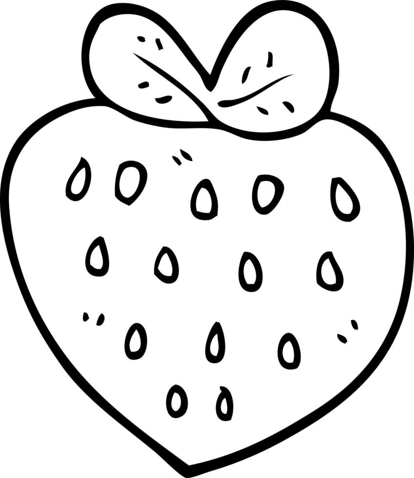 line drawing cartoon strawberry fr vector