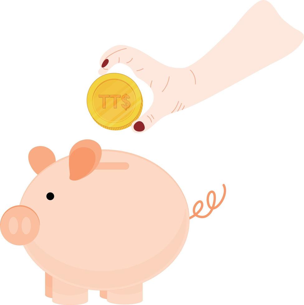 Trinidad and Tobago Flag vector hand drawn,Trinidad and Tobago dollar vector hand drawn