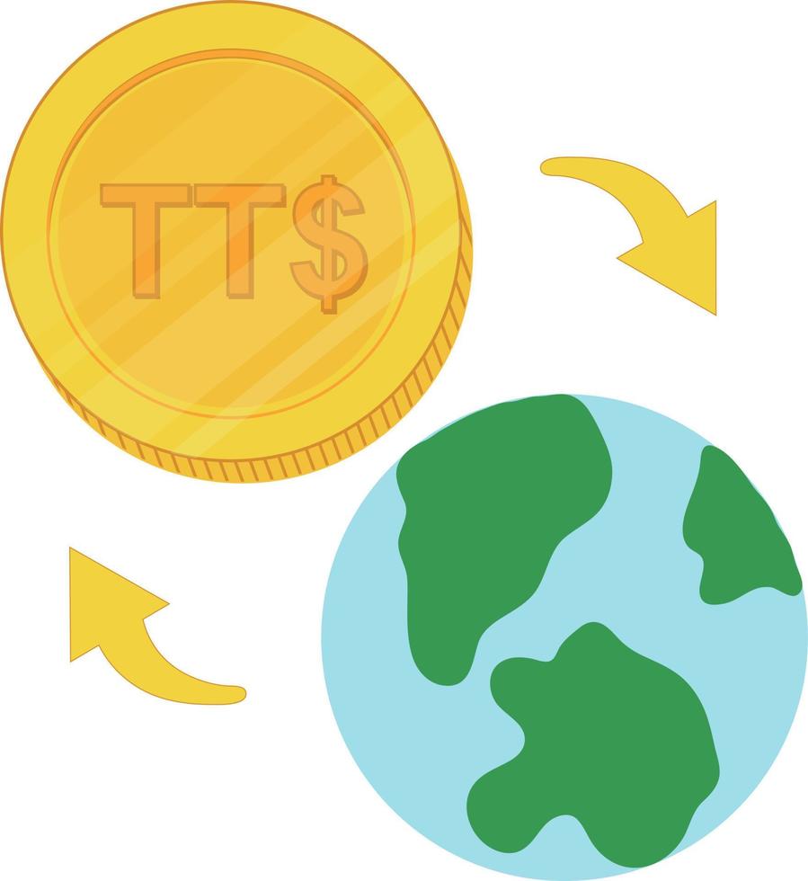 Trinidad and Tobago Flag vector hand drawn,Trinidad and Tobago dollar vector hand drawn