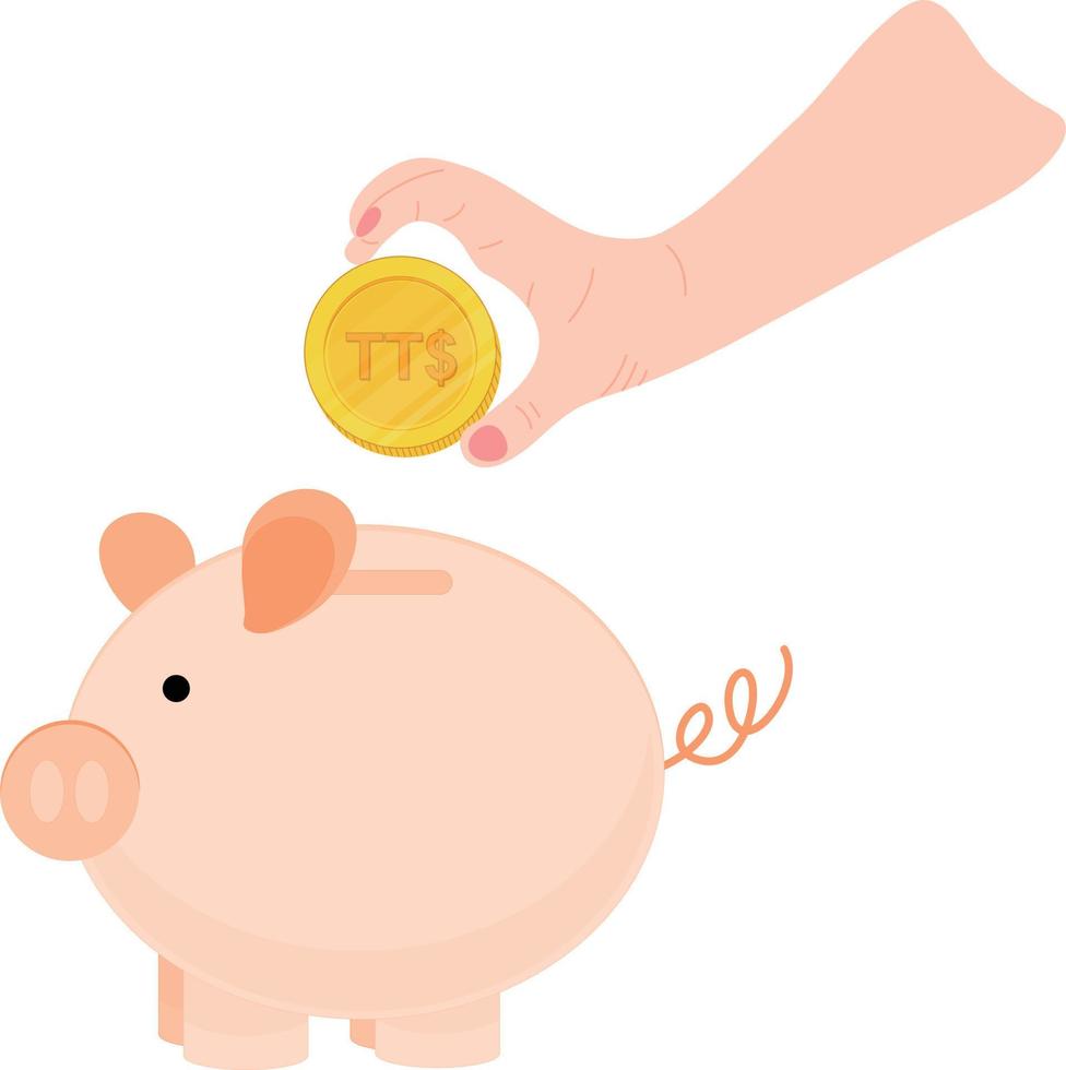Trinidad and Tobago Flag vector hand drawn,Trinidad and Tobago dollar vector hand drawn