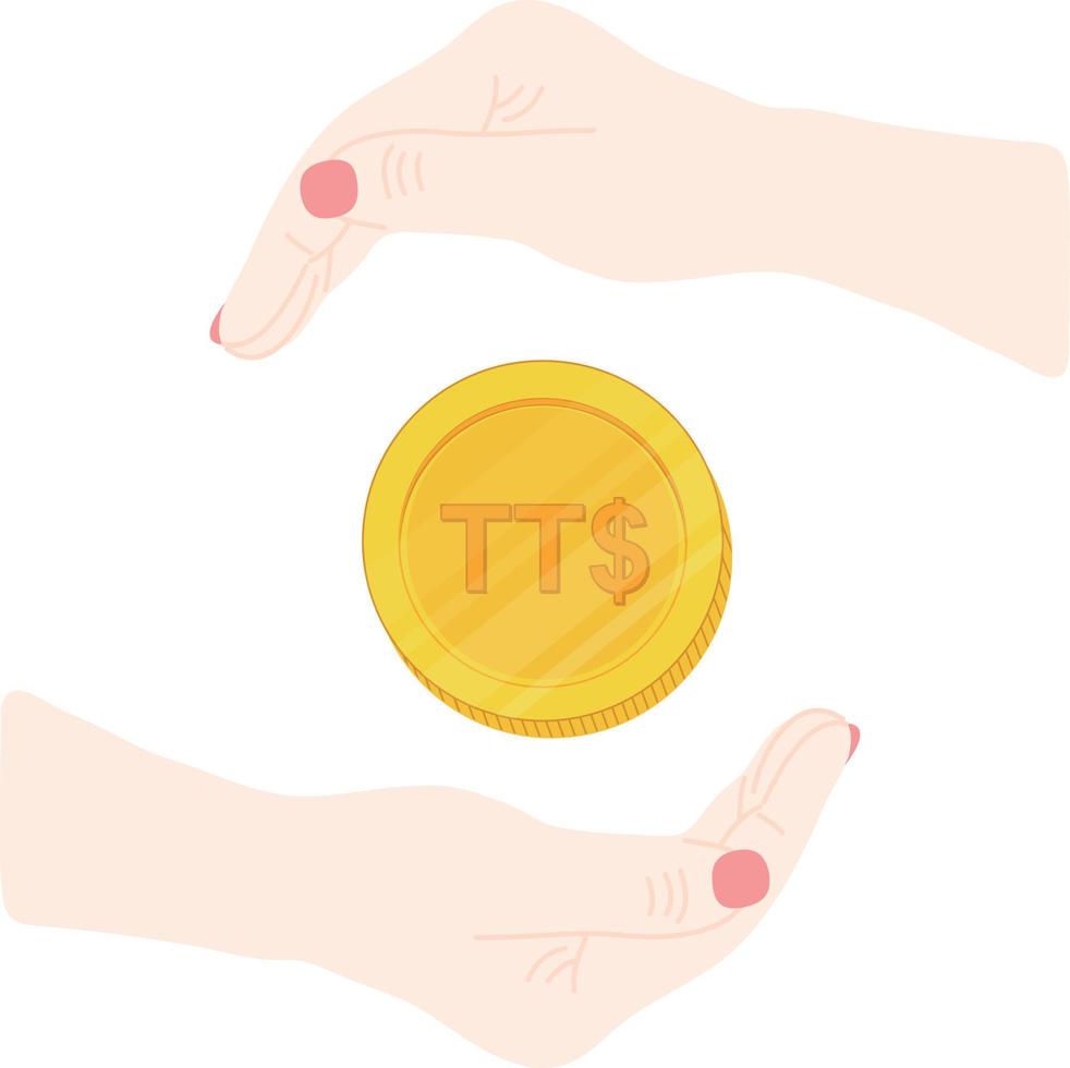 Trinidad and Tobago Flag vector hand drawn,Trinidad and Tobago dollar vector hand drawn