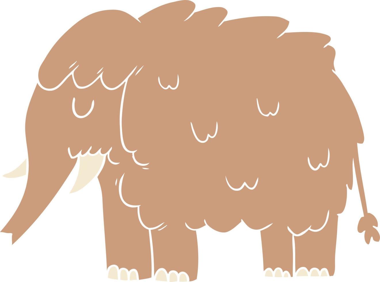 flat color style cartoon mammoth vector