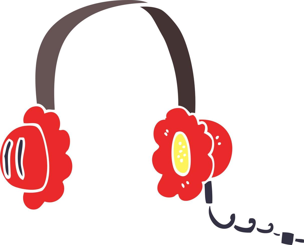 cartoon doodle music headphones vector