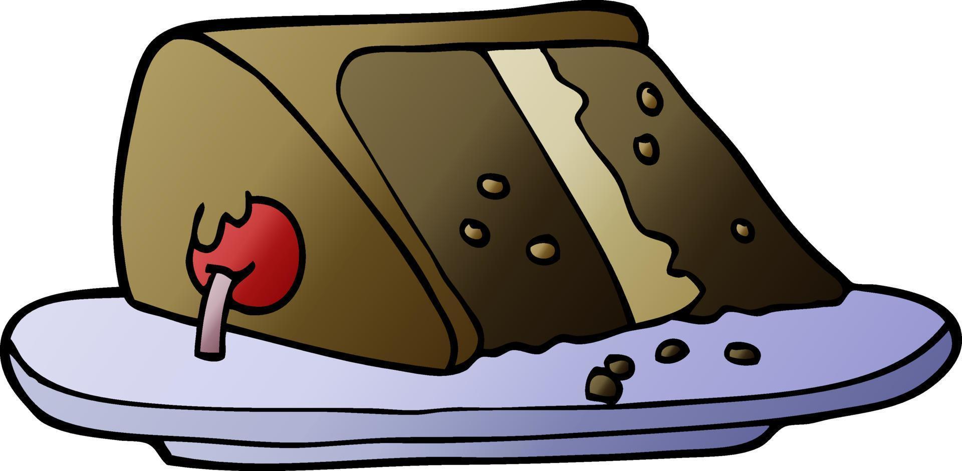 cartoon doodle slice of cake vector