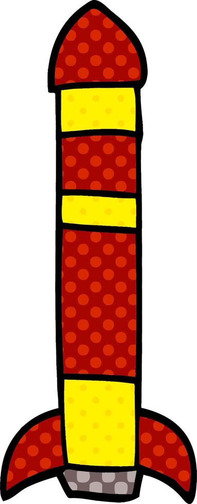 cartoon doodle tall rocket vector