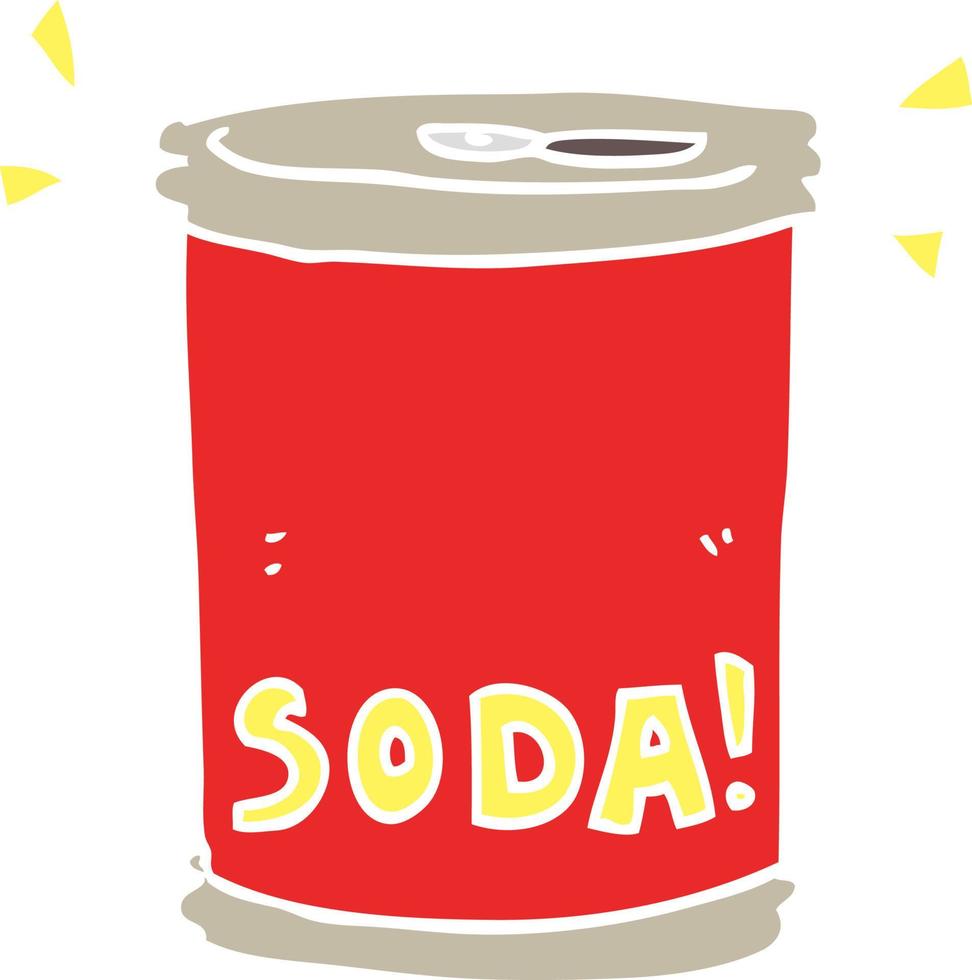 flat color style cartoon soda can vector