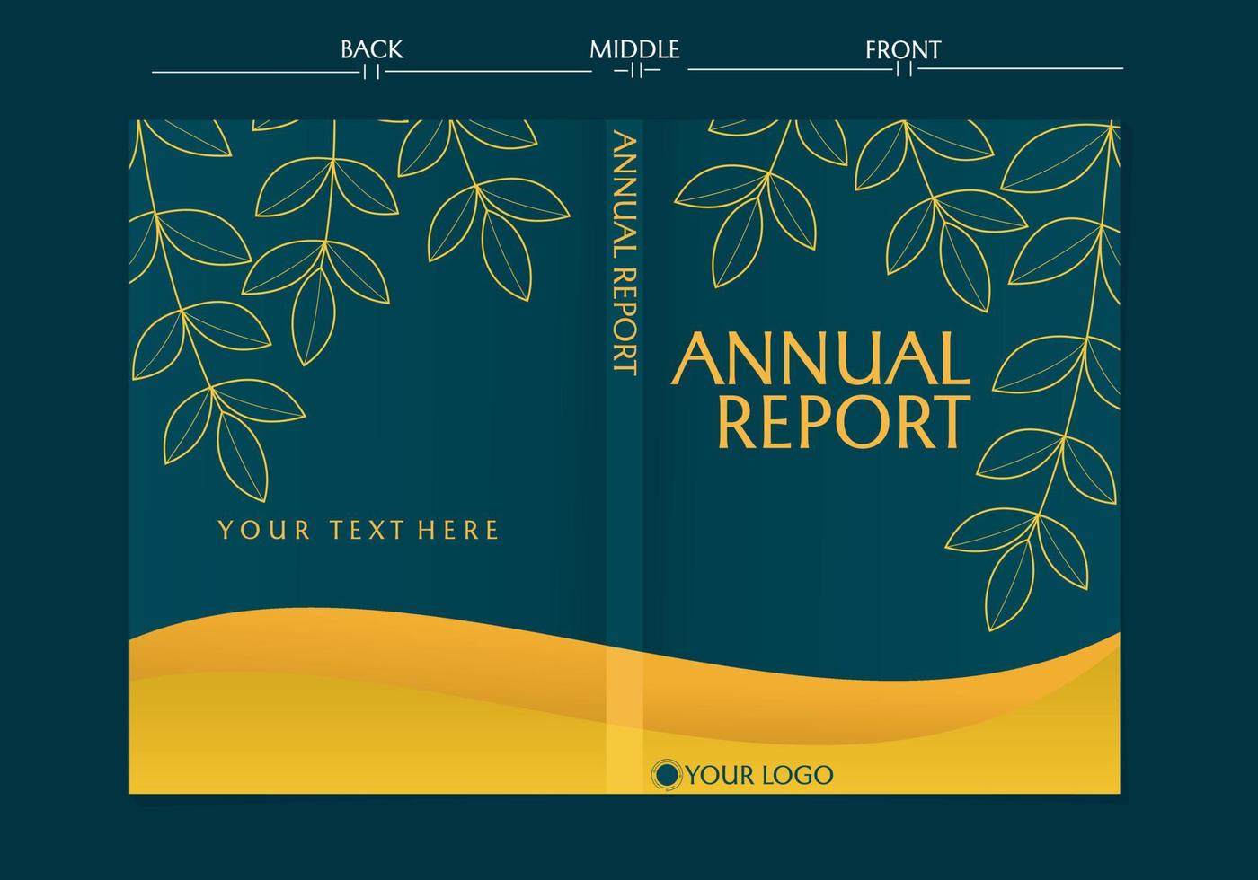 Corporate Book Cover Design Template in A4. design with botanical elements. can use to Brochure, Annual Report, Magazine, Flyer,Poster, Business Presentation, Portfolio, Banner, Website. vector