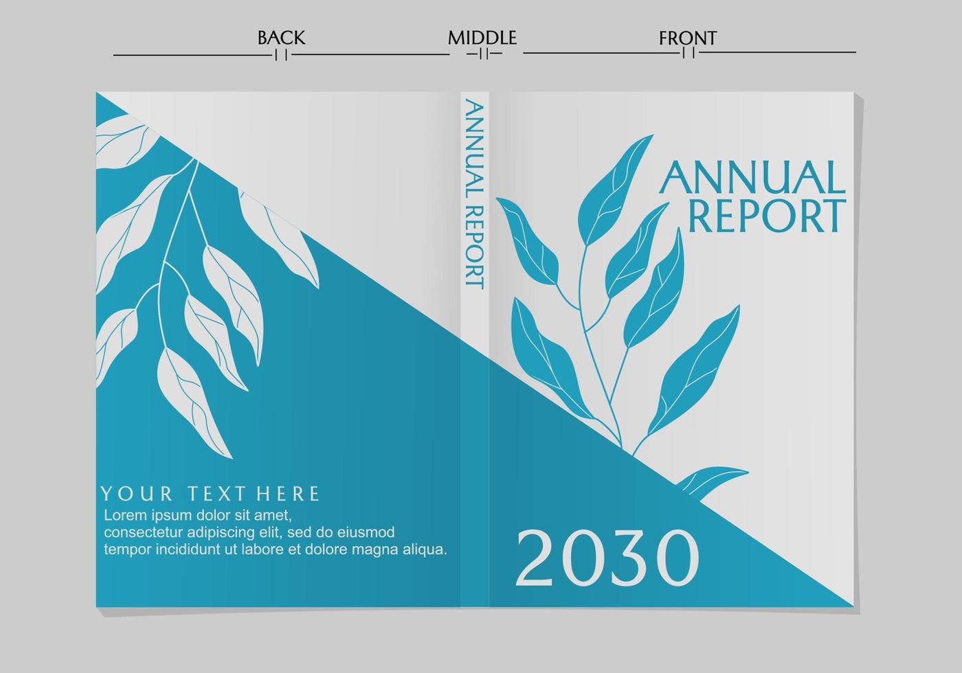 Corporate Book Cover Design Template in A4. design with botanical elements. can use to Brochure, Annual Report, Magazine, Flyer,Poster, Business Presentation, Portfolio, Banner, Website. vector